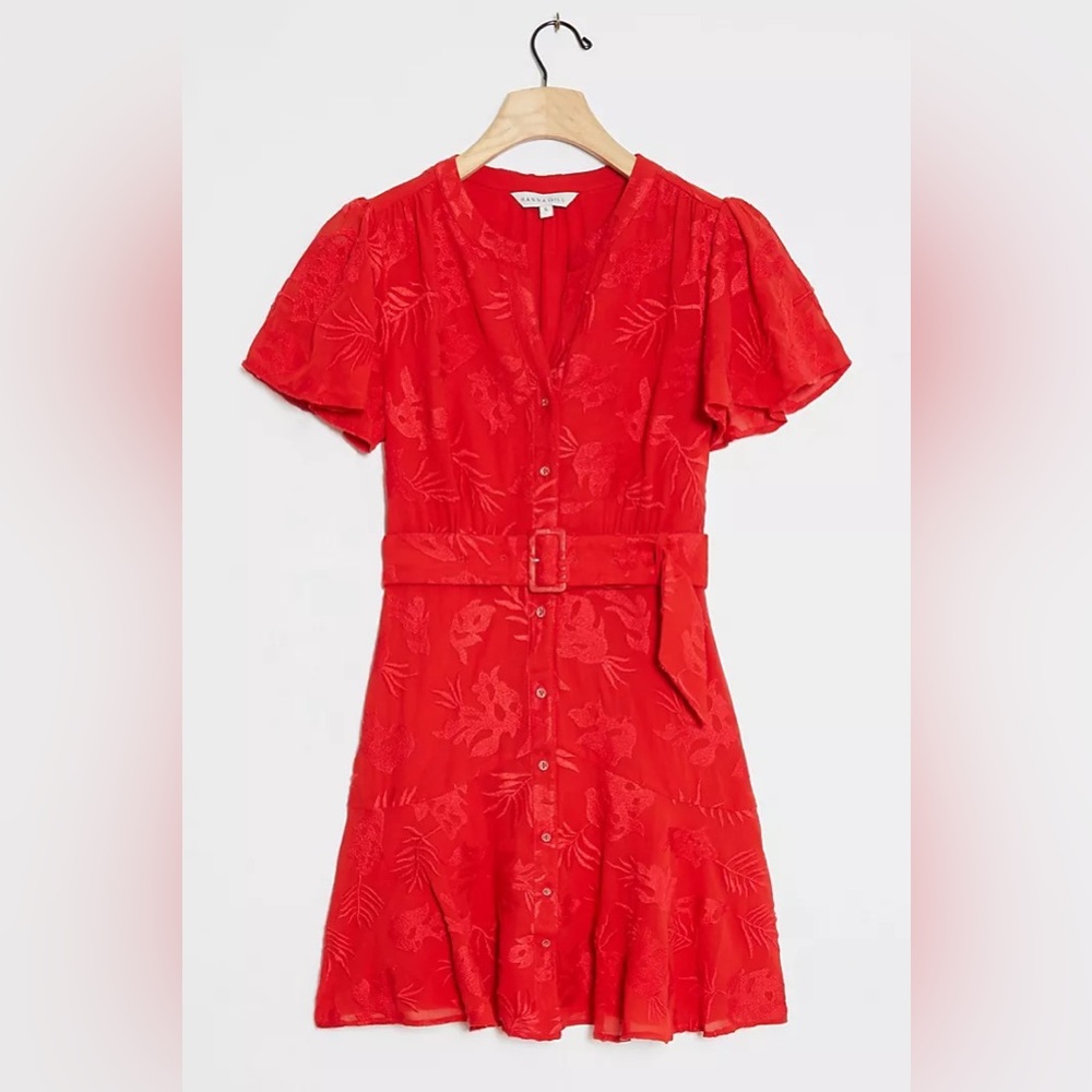 NWT ANTHROPOLOGIE RANNA GILL SCARLETTE Embroided mini dress - size XS